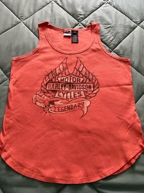Harley-Davidson Women's Coral-Red Graphic Tank Top